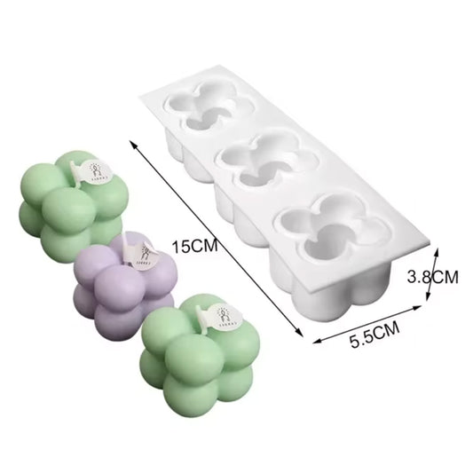 Silicone mold for candles - Mini bubble cube triple mold Silicone mold for candles - Mini bubble cube triple mold