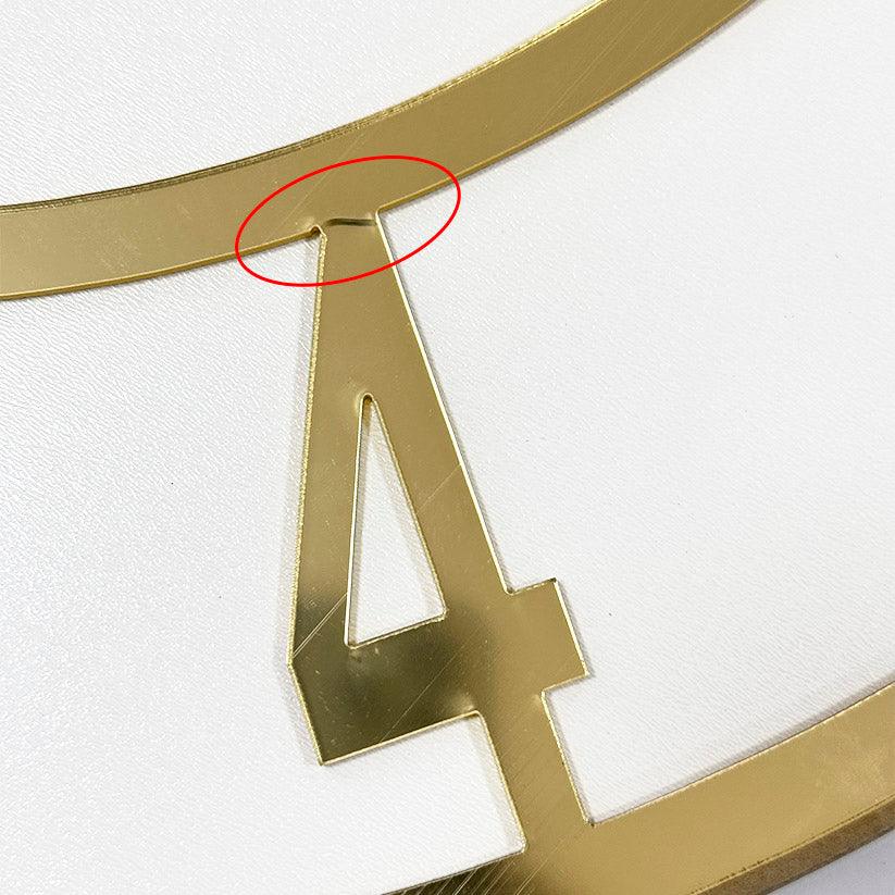חוגה מיושם גדולה (59 ס"מ) - Mirror Gold - ספרות ערביות לשעות (1 - 12) - פגום במהלך הובלה! - 3 חוגה מיושם גדולה (59 ס"מ) - Mirror Gold - ספרות ערביות לשעות (1 - 12) - פגום במהלך הובלה! - 3