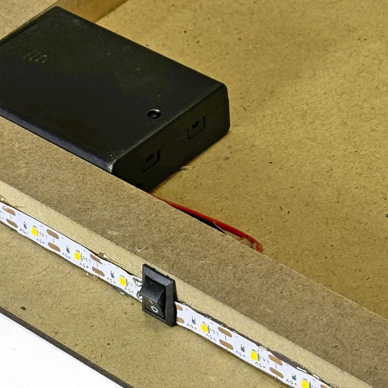 White MDF board with a frame on the back - rectangle 30х45cm with LED backlight - 5 White MDF board with a frame on the back - rectangle 30х45cm with LED backlight - 5