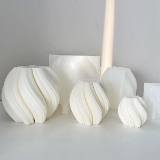 Silicone mold for candles - Graceful curved lines - secondary image Silicone mold for candles - Graceful curved lines - secondary image