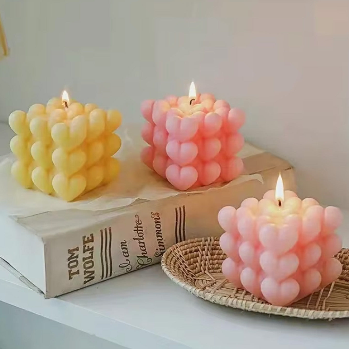 תבנית סיליקון לנרות - תבנית כפולה בצורה של קוביית לב  thumbnail - 4 תבנית סיליקון לנרות - תבנית כפולה בצורה של קוביית לב  thumbnail - 4