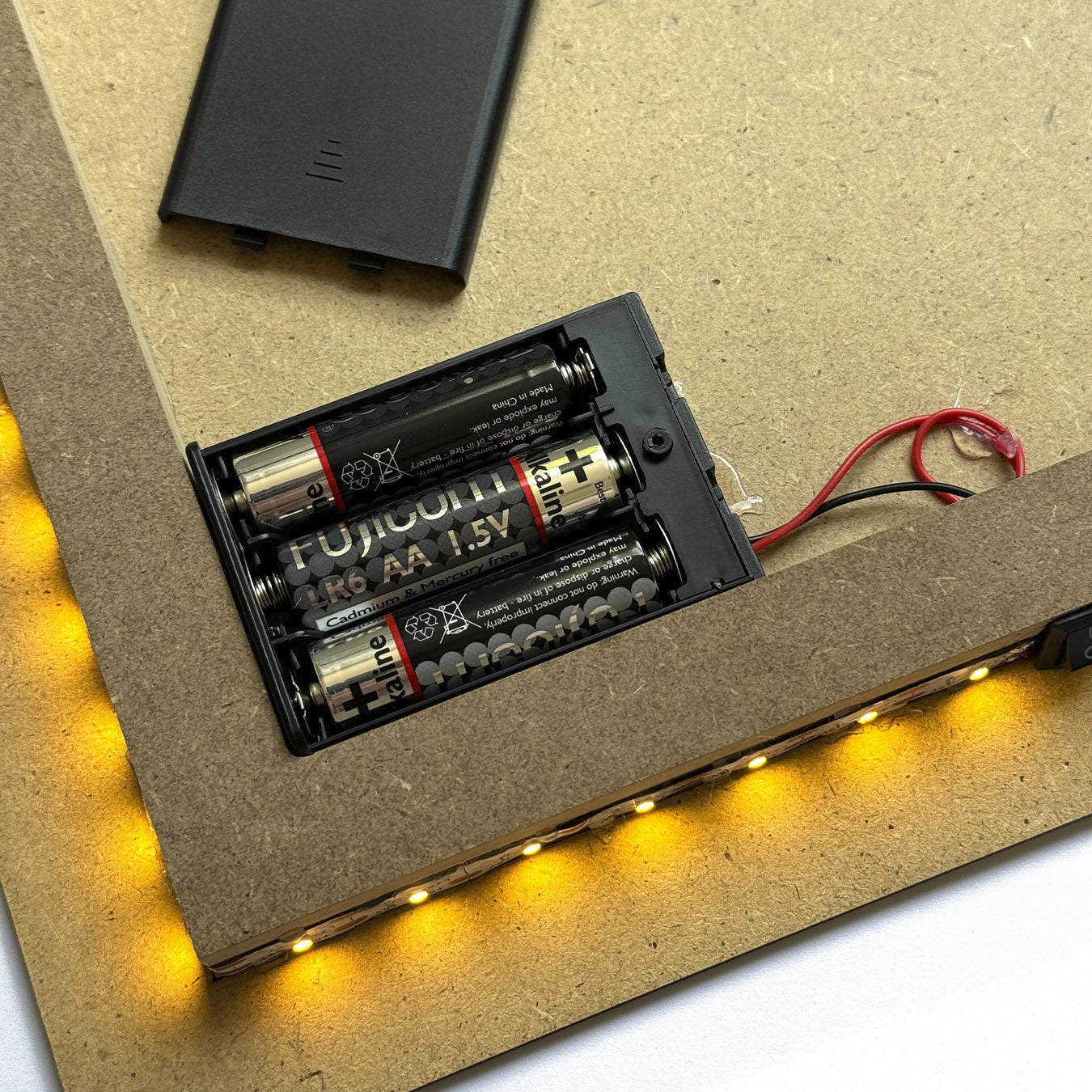 White MDF board with a frame on the back - rectangle 30х45cm with LED backlight - 6 White MDF board with a frame on the back - rectangle 30х45cm with LED backlight - 6