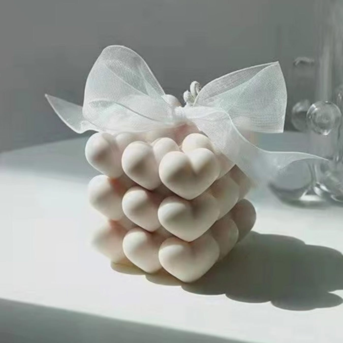 תבנית סיליקון לנרות - תבנית כפולה בצורה של קוביית לב  thumbnail - 7 תבנית סיליקון לנרות - תבנית כפולה בצורה של קוביית לב  thumbnail - 7