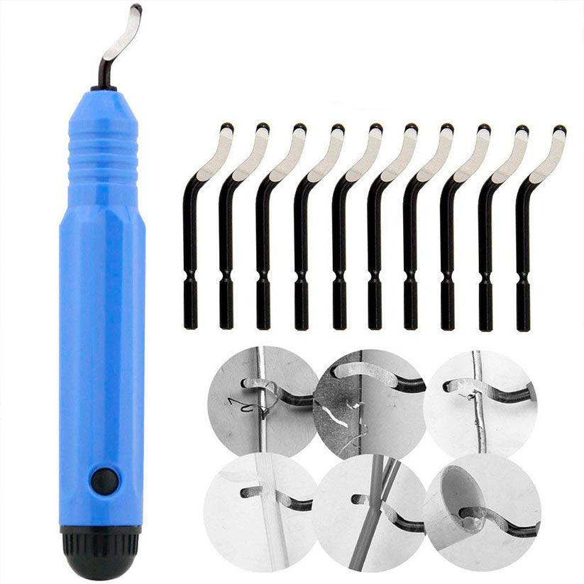 Knife for trimming uneven sharp edges, chamfering, deburring + 10 interchangeable tips - 2 Knife for trimming uneven sharp edges, chamfering, deburring + 10 interchangeable tips - 2