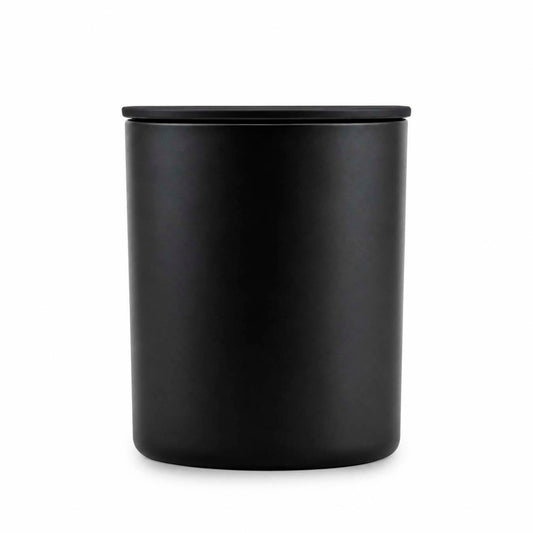 Large Matte Black Candle Glass with Metal Lid - secondary image Large Matte Black Candle Glass with Metal Lid - secondary image