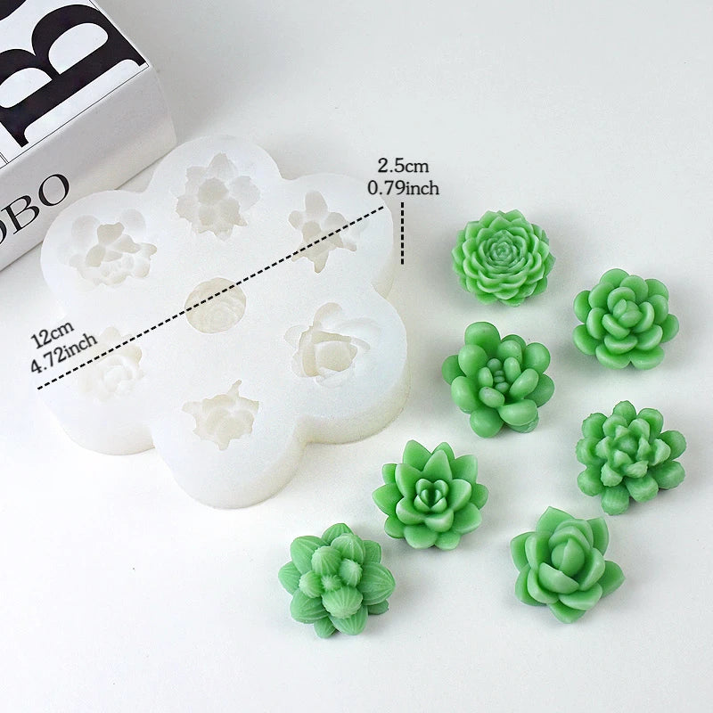 Silicone mold for candles - 7 cacti - 5 Silicone mold for candles - 7 cacti - 5