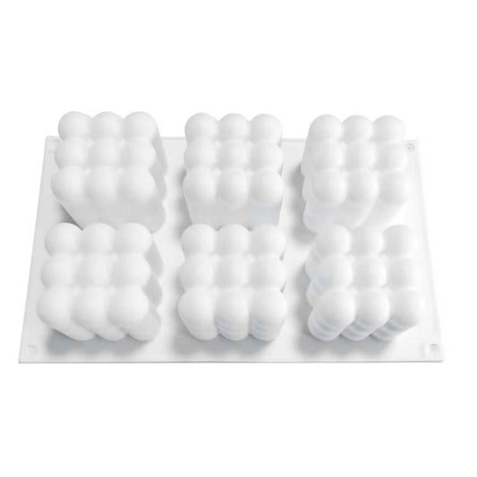 Silicone mold for candles - Bubble cube mold - for 6 candles Silicone mold for candles - Bubble cube mold - for 6 candles