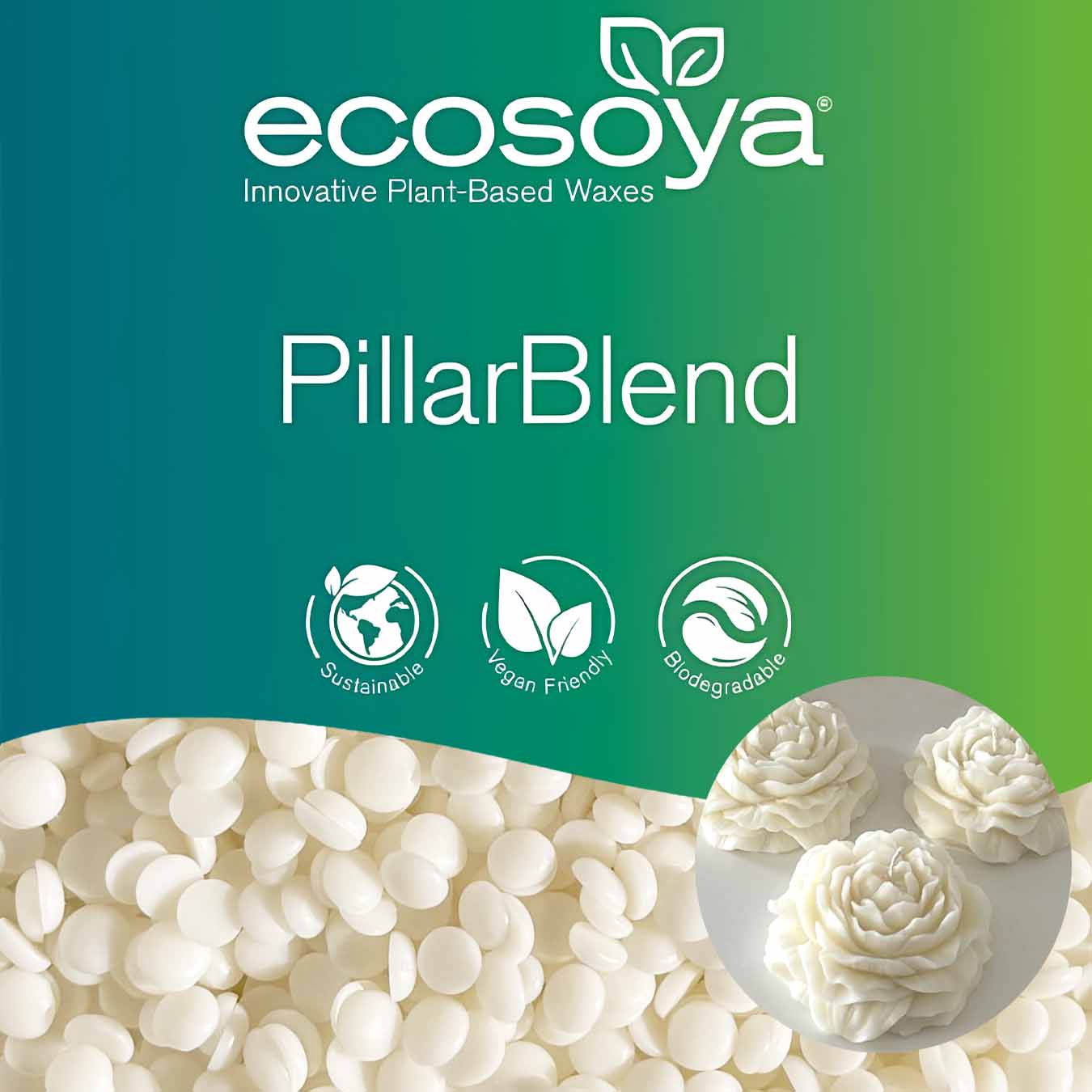 EcoSoya® Pillar Blend - soy wax for making candles in molds thumbnail - 1 EcoSoya® Pillar Blend - soy wax for making candles in molds thumbnail - 1