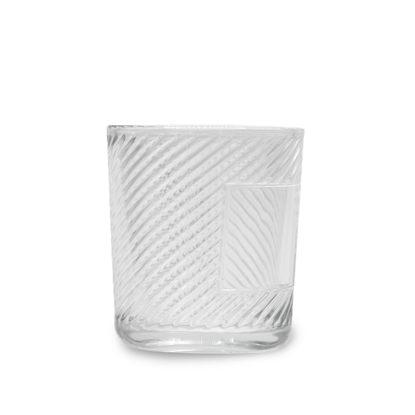 Transparent relief glass with stripes and a window 200 ml - 2 Transparent relief glass with stripes and a window 200 ml - 2
