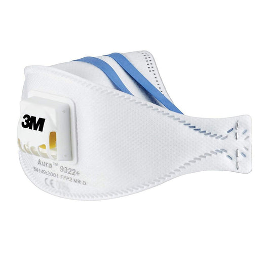 מכונת הנשמה 3M™ Aura™ 9322+, (דירוג הגנה FFP2), עם שסתום מכונת הנשמה 3M™ Aura™ 9322+, (דירוג הגנה FFP2), עם שסתום