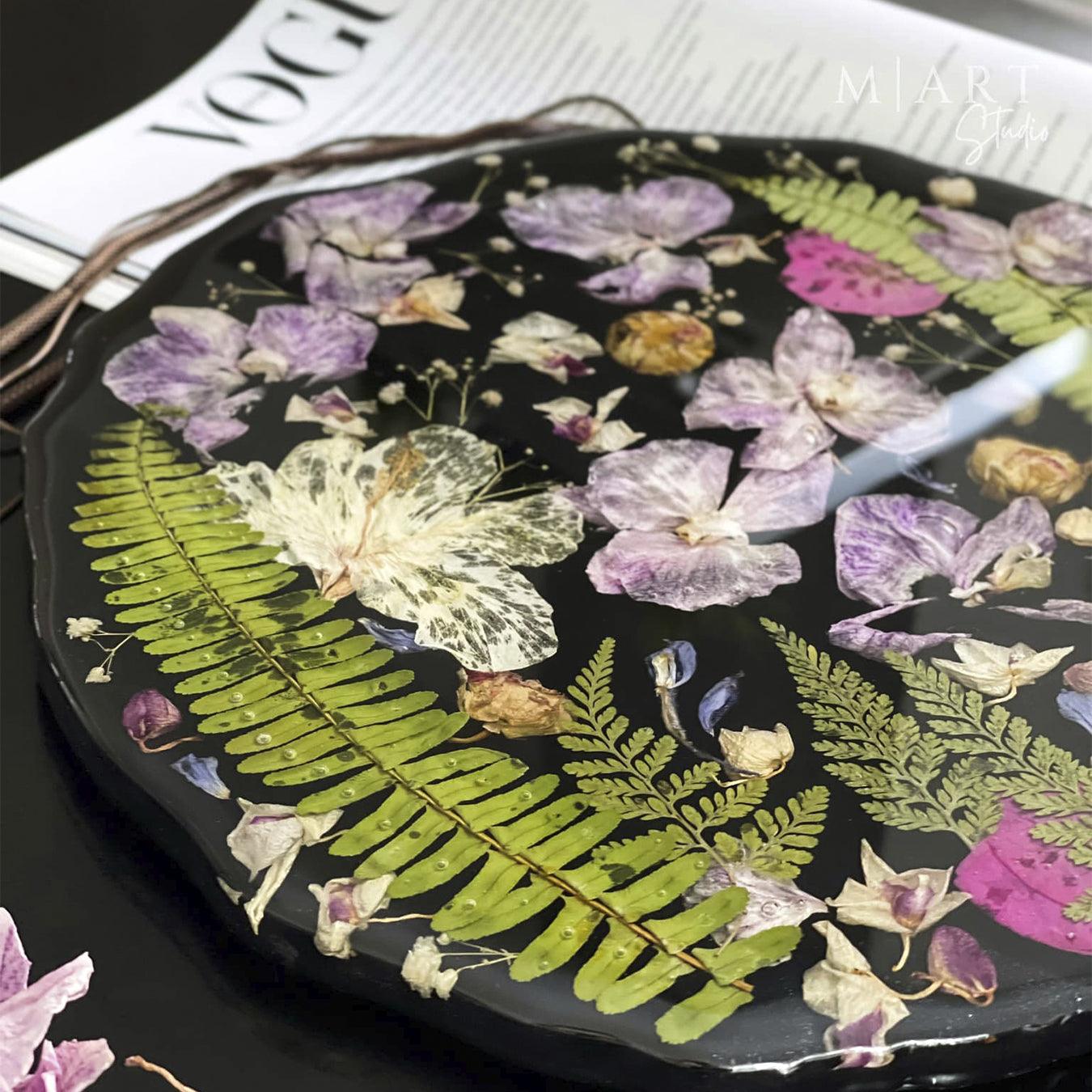 epoxy tray with dried flowers - 5 epoxy tray with dried flowers - 5
