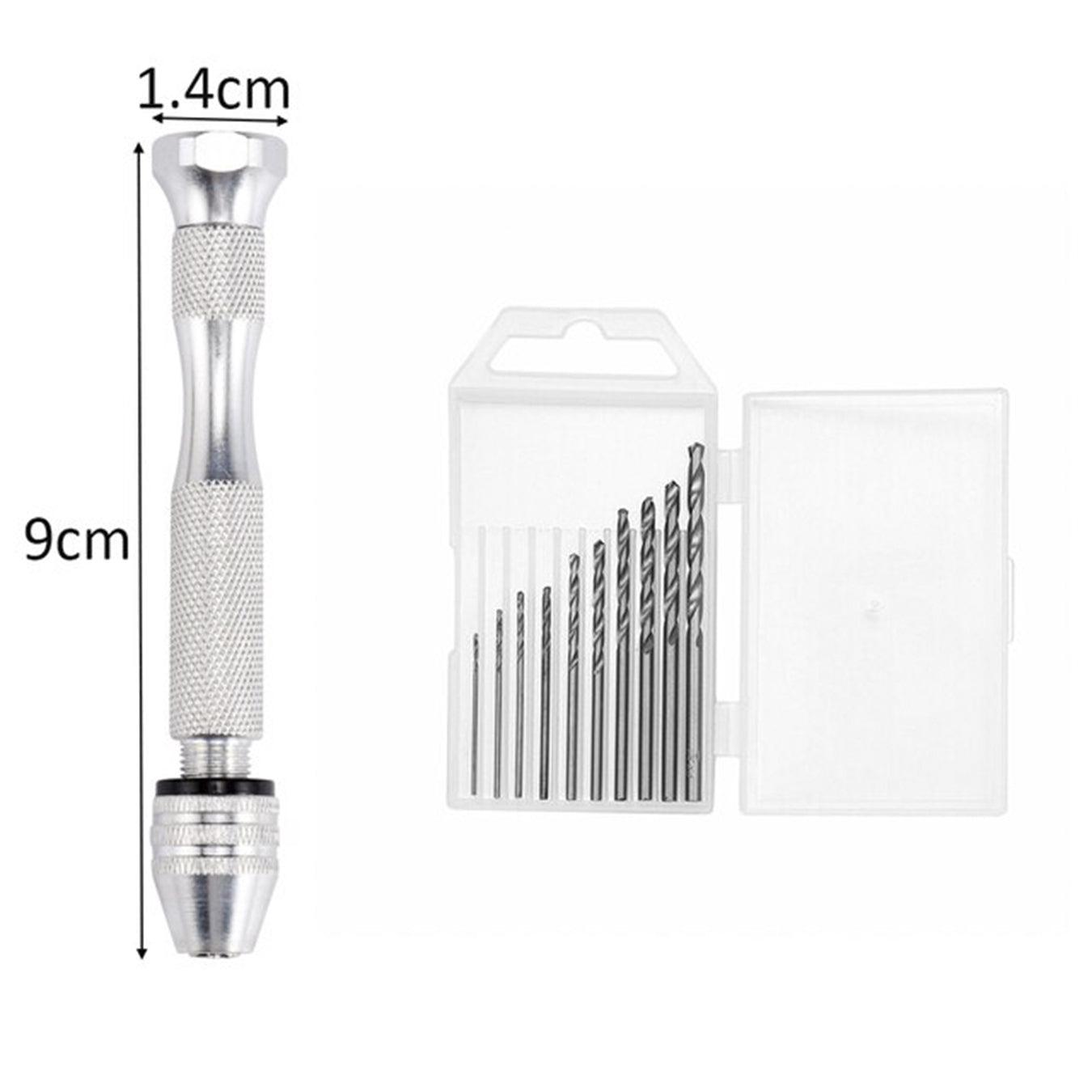 Set of mini manual screwdriver and drill bits - 3 Set of mini manual screwdriver and drill bits - 3