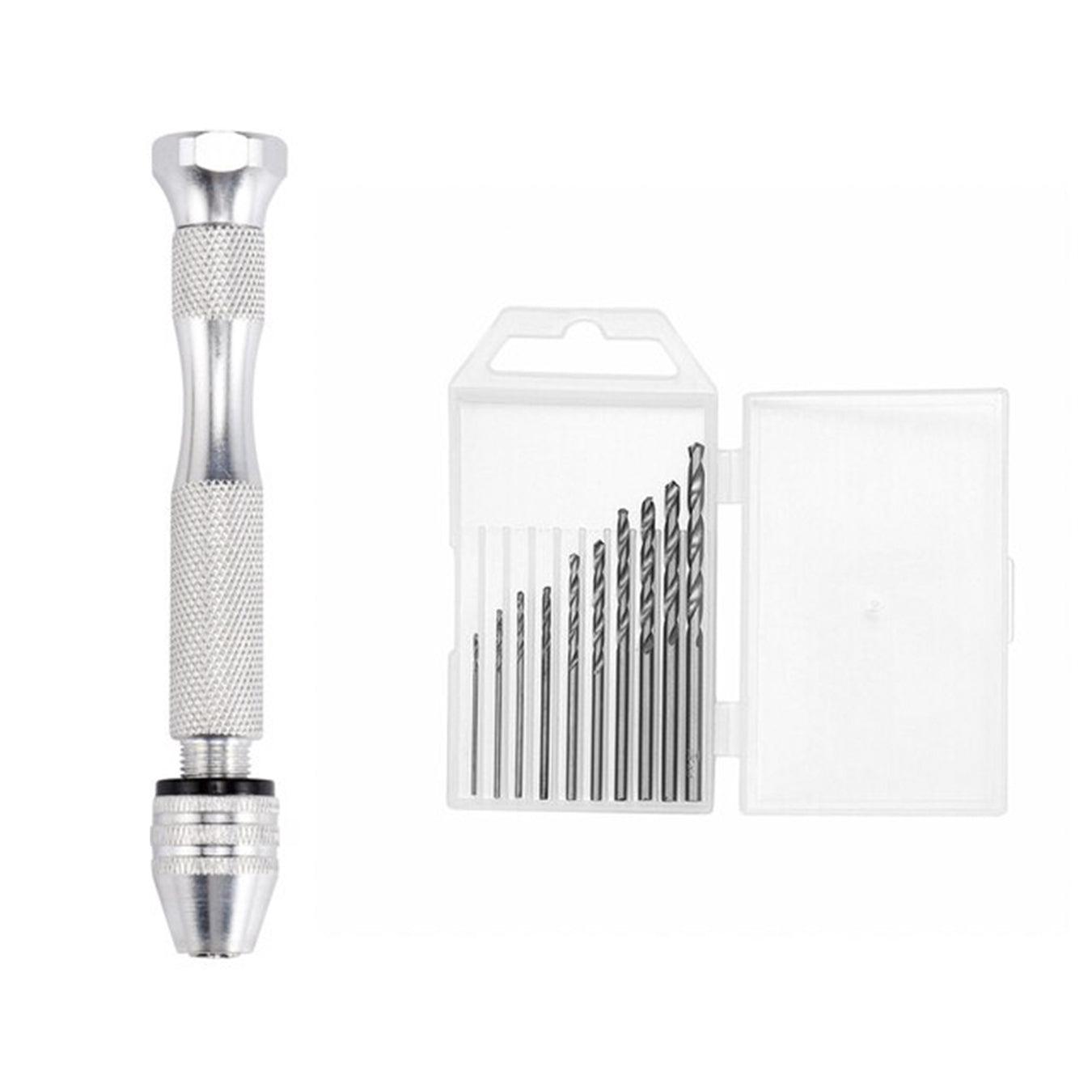 Set of mini manual screwdriver and drill bits - 1 Set of mini manual screwdriver and drill bits - 1