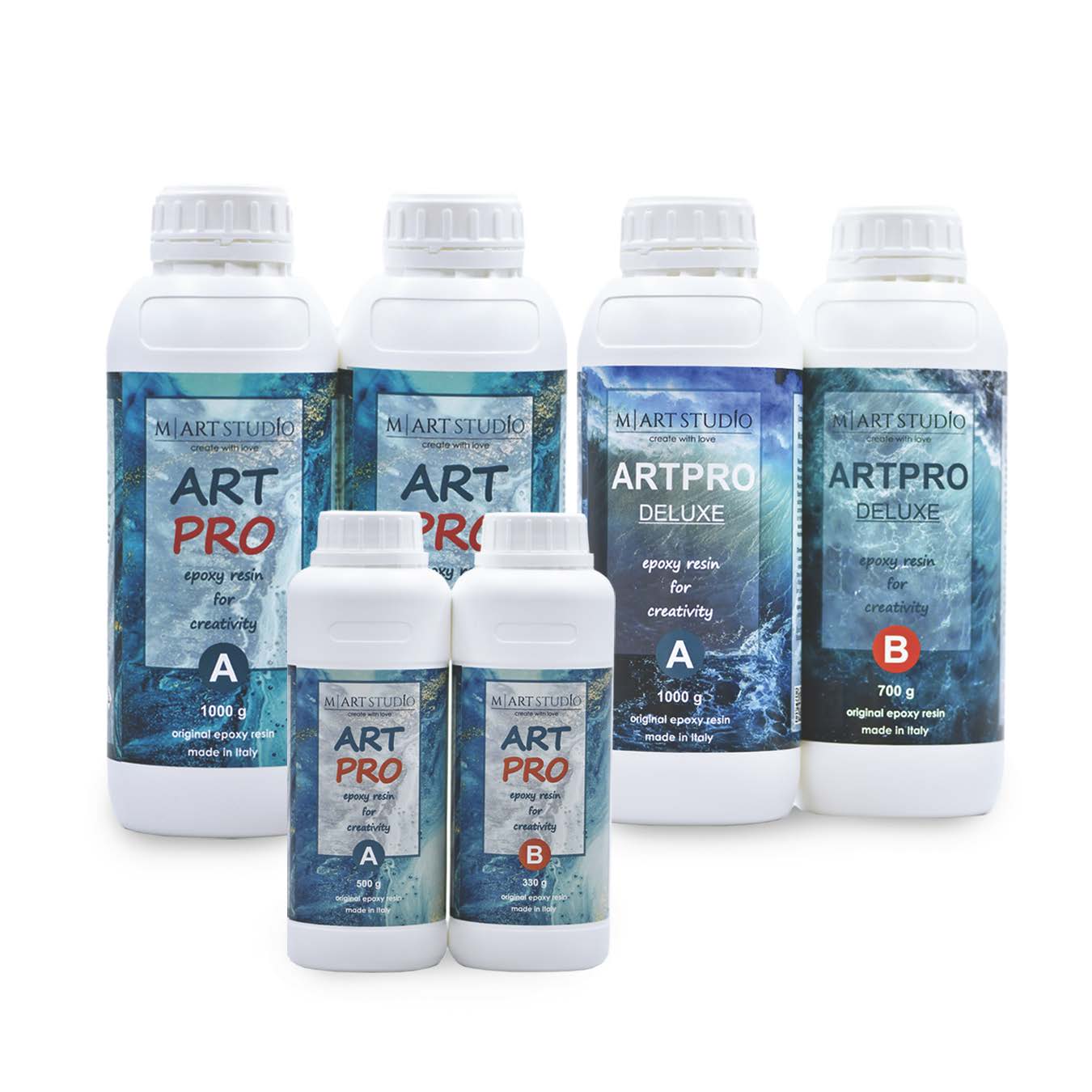 Italian epoxy resin in bottles from M | Art Studio