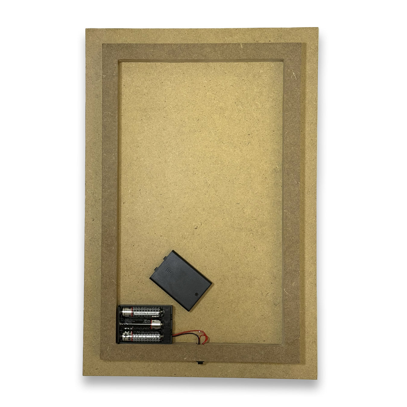 White MDF board with a frame on the back - rectangle 30х45cm with LED backlight