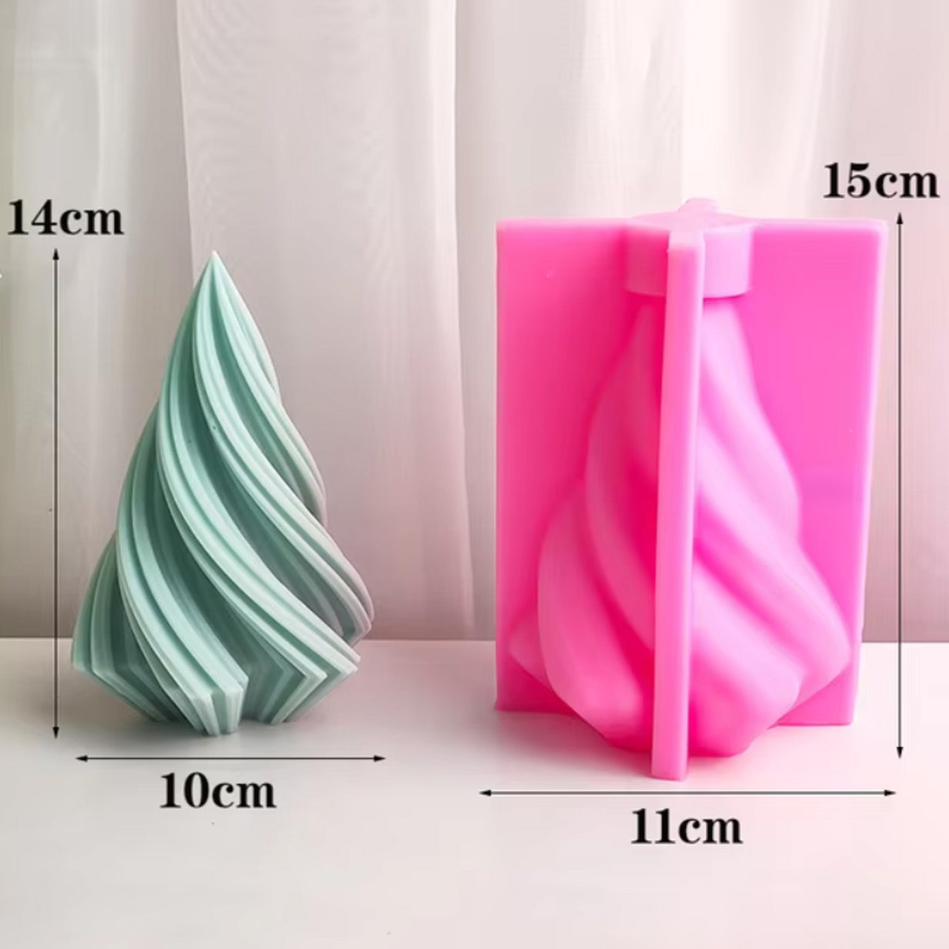 Silicone mold for candles - Spiral Christmas tree thumbnail - 4