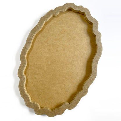 White MDF board with a frame on the back - "Oval geode"