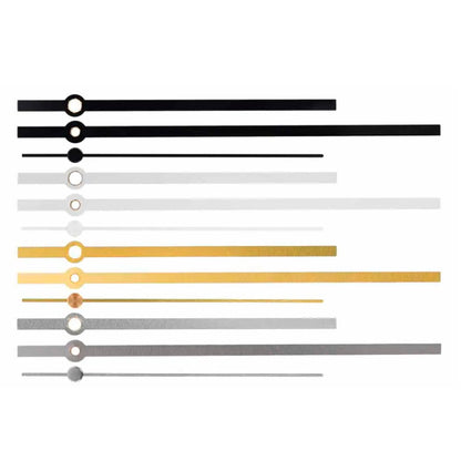 Золотые, черные, белые и серебряные прямые часовые стрелки — большие
