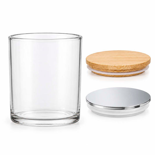 Clear Candle Glass with Lid – 300 ml