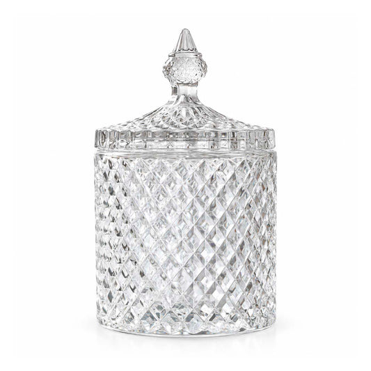 Crystal-Style Decorative Glass Candle Jar with Lid