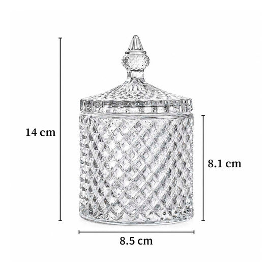 Crystal-Style Decorative Glass Candle Jar with Lid - secondary image