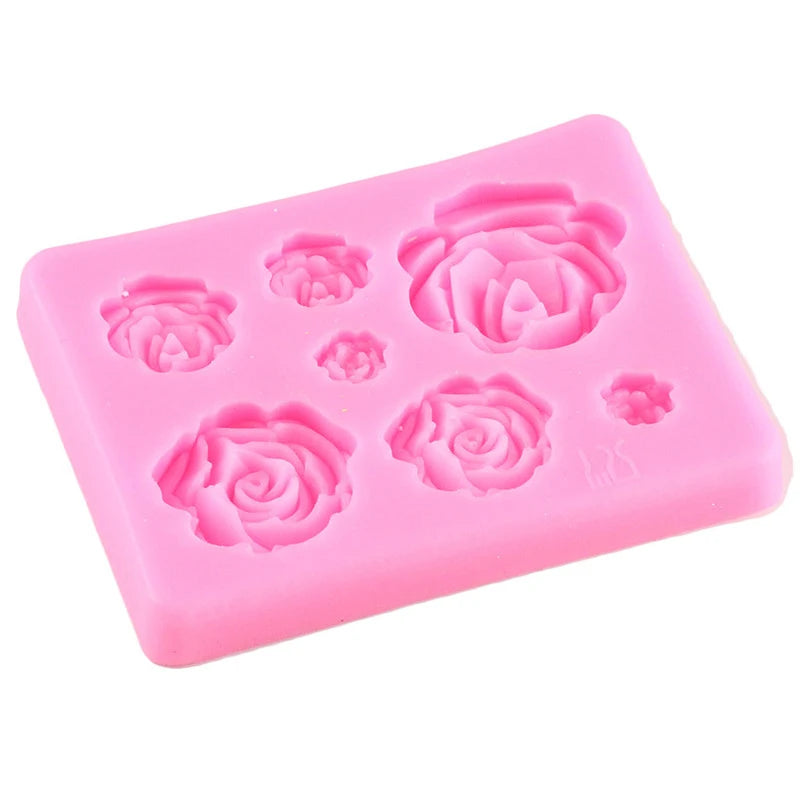 Silicone mold for candles - 7 mini roses thumbnail - 2