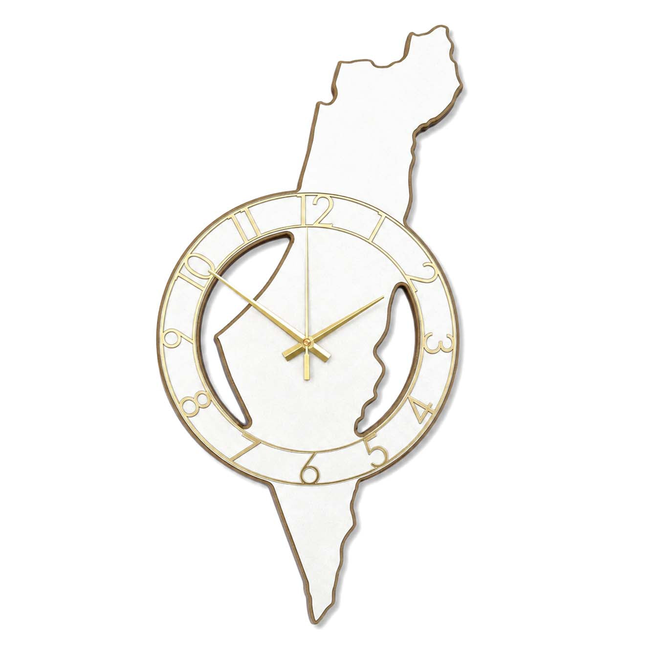 Decorative wall clock with a unique design on a white background thumbnail - 1