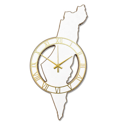 Decorative wall clock with a unique design on a white background