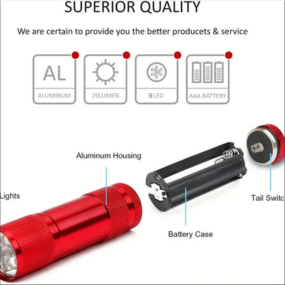 <tc>UV фонарик - 9 светодиодов UV (ультрафиолетовый свет)</tc>