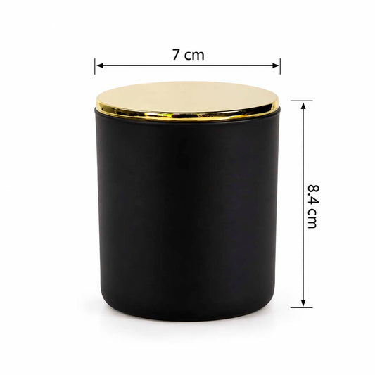 Matte Black Candle Glass with Gold Metal Lid - 200 ml - secondary image