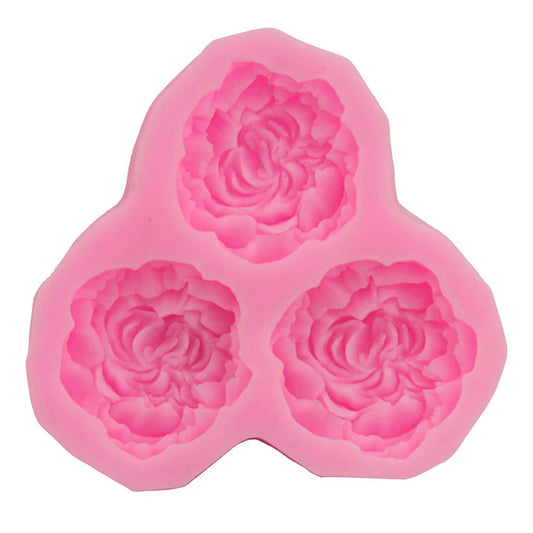 Silicone mold for candles - 3 peonies