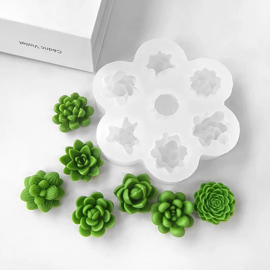 Silicone mold for candles - 7 cacti