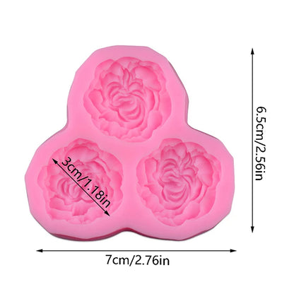 Silicone mold for candles - 3 peonies