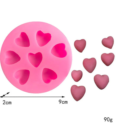 Silicone mold for candles - 7 hearts