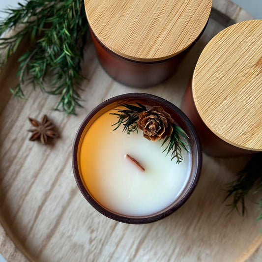 Scented candle "NEW YEAR" in brown jar - 200 ml