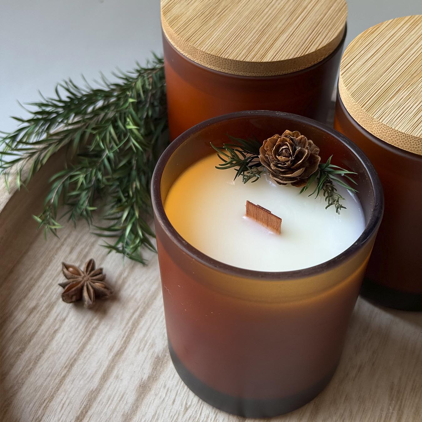 Scented candle "NEW YEAR" in brown jar - 200 ml