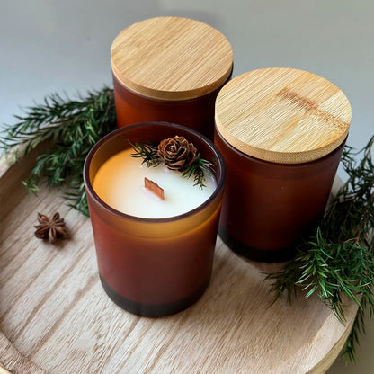 Scented candle "NEW YEAR" in brown jar - 200 ml