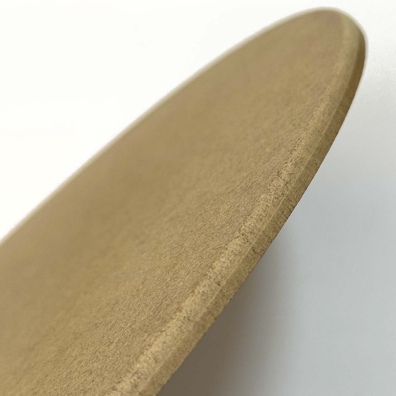 Close-up of a beige oval object on a white background - 3