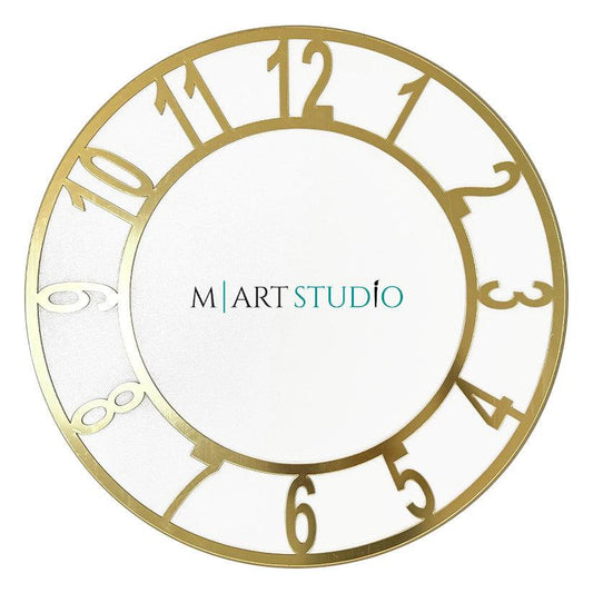 חוגה מיושם גדולה (59 ס"מ) - Mirror Gold - ספרות ערביות לשעות (1 - 12) - פגום במהלך הובלה! חוגה מיושם גדולה (59 ס"מ) - Mirror Gold - ספרות ערביות לשעות (1 - 12) - פגום במהלך הובלה!