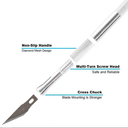 Set of 3 knives + 10 interchangeable blades for different tasks