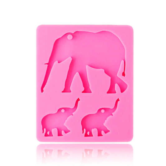 Silicone mold - Elephant family