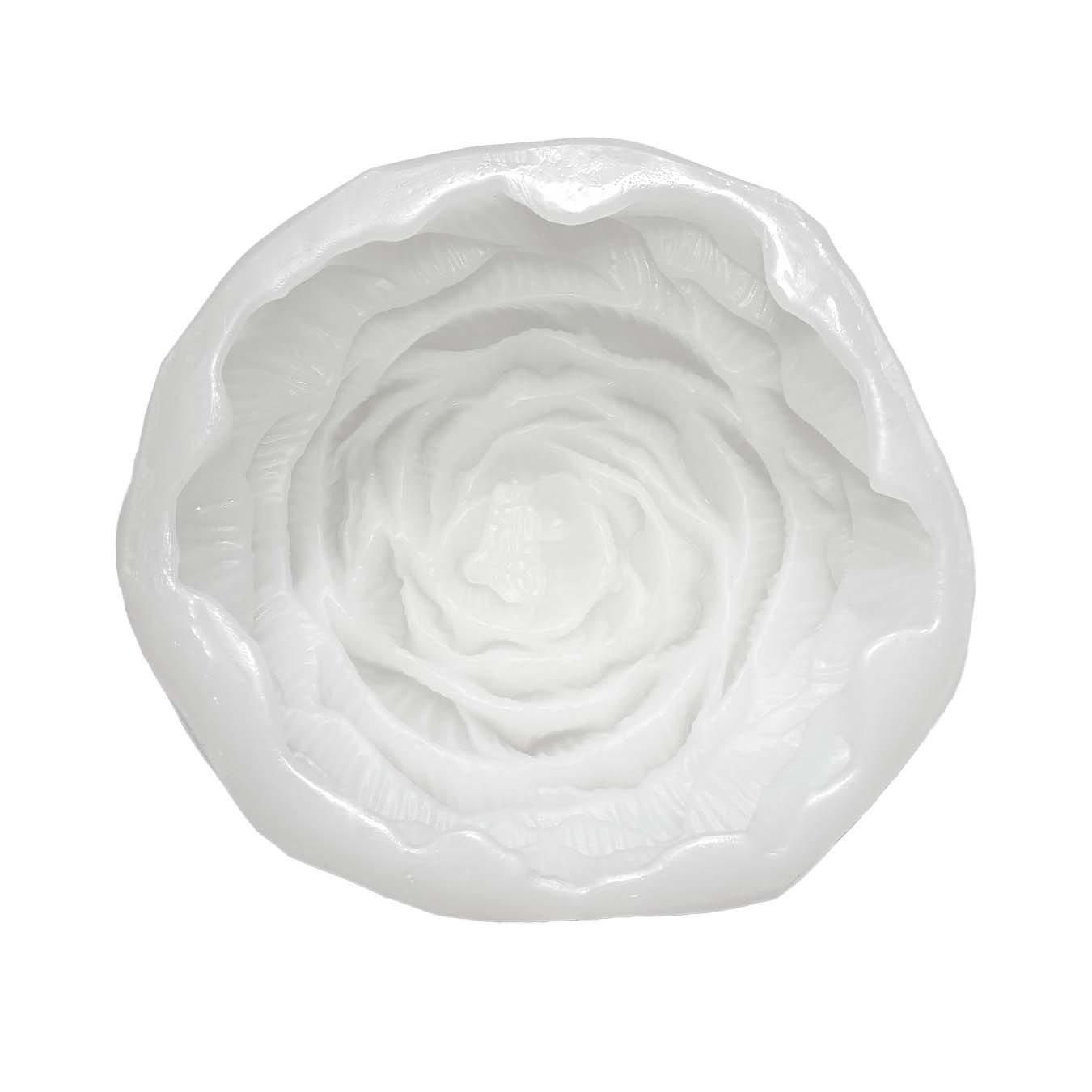 Large, high-quality white silicone mold for making a peony-shaped candle thumbnail - 2