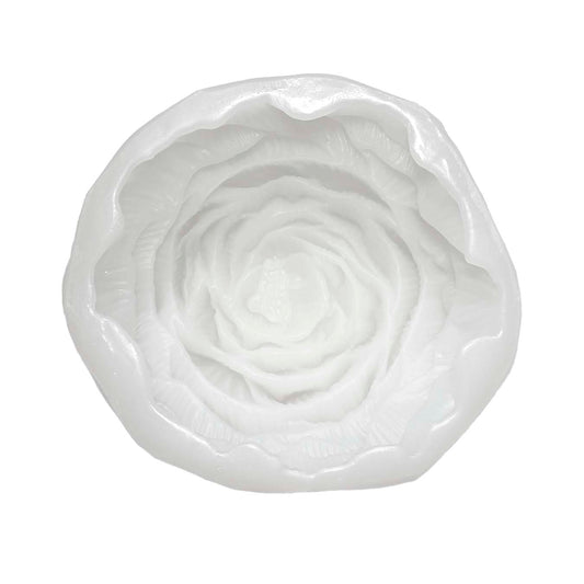 Large, high-quality white silicone mold for making a peony-shaped candle - secondary image