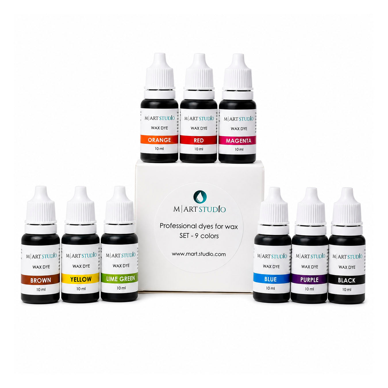 Professional liquid candle dye set – 9 colors for candle making and wax coloring - 1