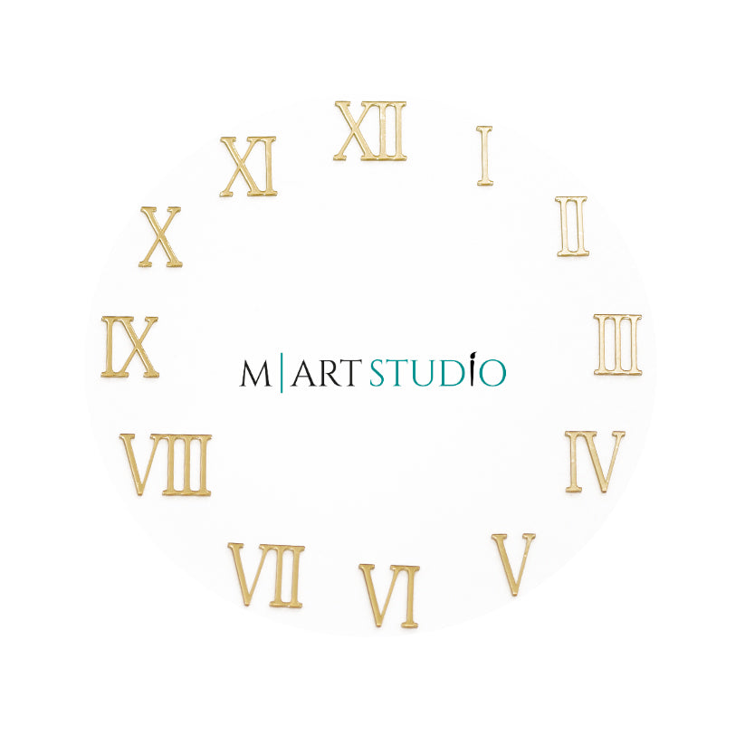Mirror Gold - Roman numerals for hours (I - XII)
