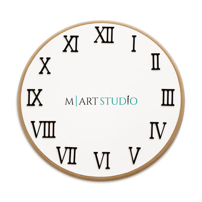 Чёрный зеркальный акрил - римские цифры для часов (I - XII)
