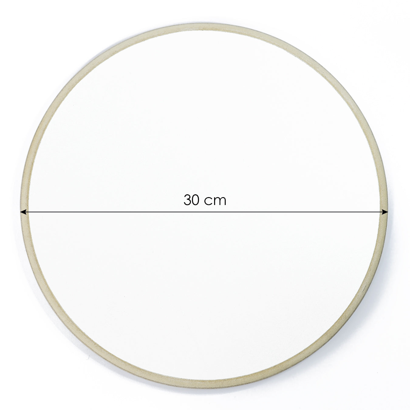 White MDF board with a frame on the back - circle 30cm