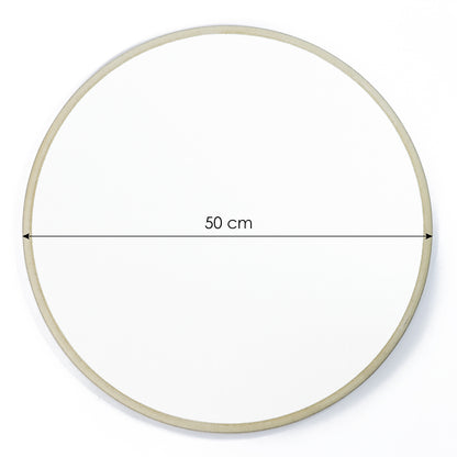 White MDF board with a frame on the back - circle 50cm