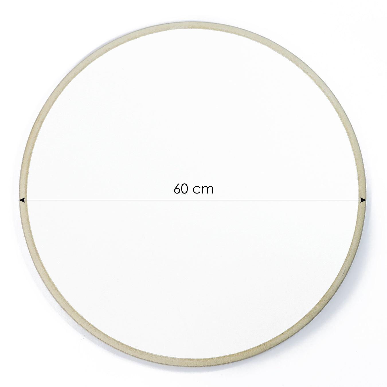 White MDF board with a frame on the back - circle 60cm