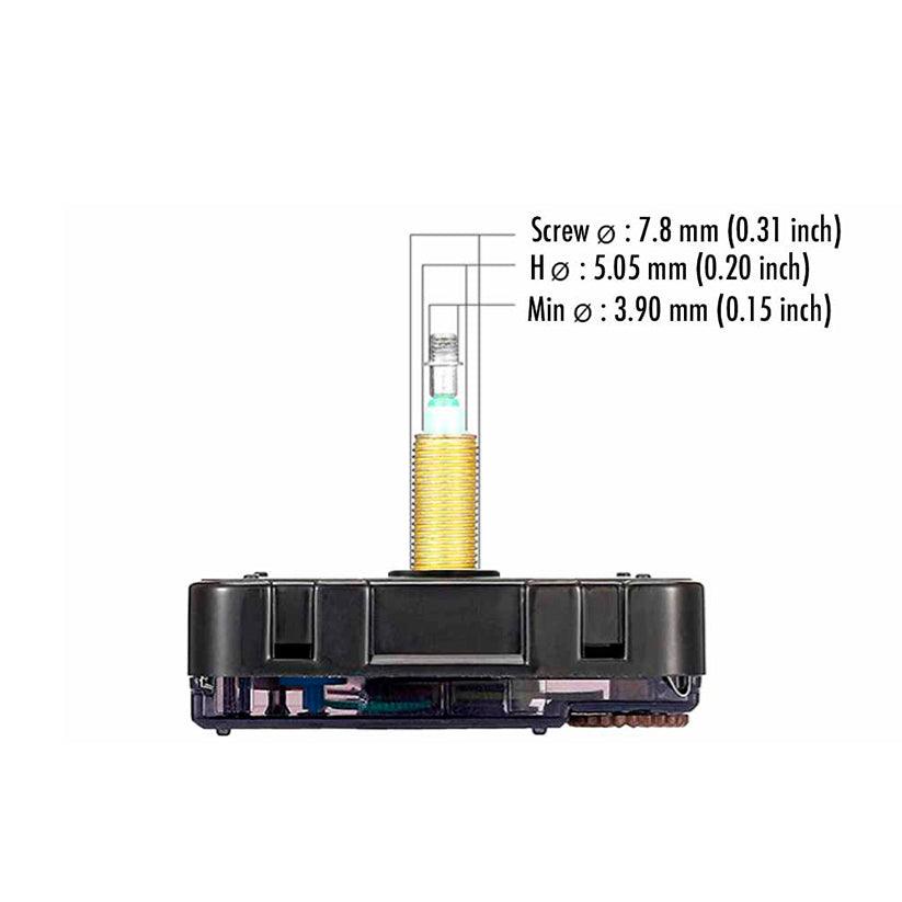 Shaft with high torque. Silent and smooth quartz movement (MCDFL 227S).